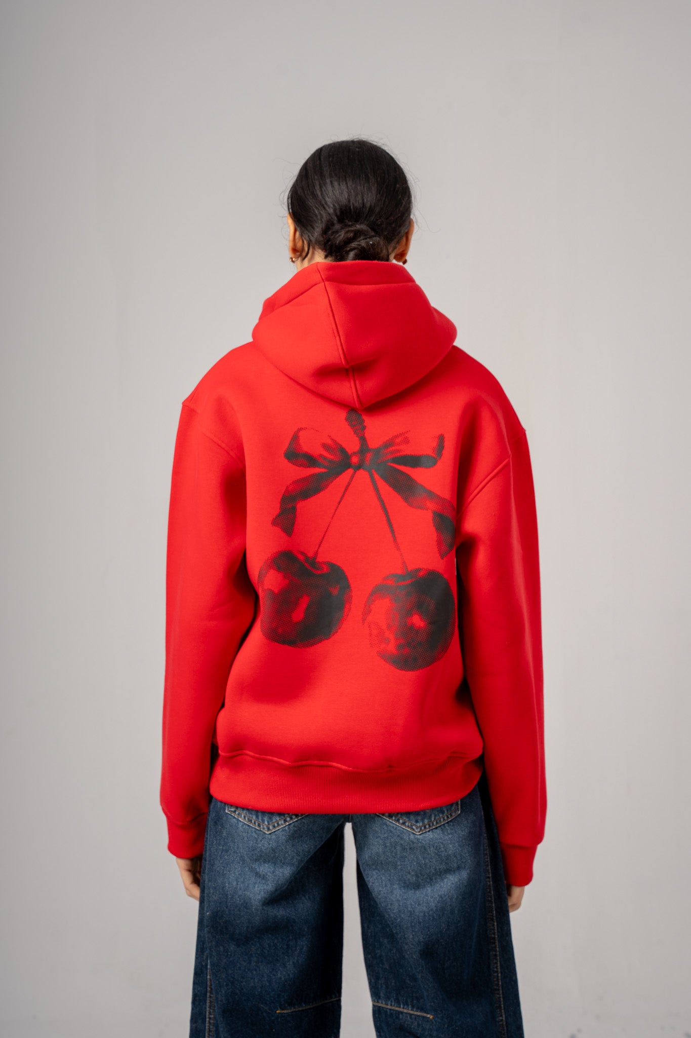 Red Bloom Oversized Hoodie
